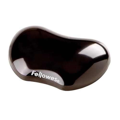 Image of Fellowes Wrist Rest - Crystals Gel Flex Rest with Non Slip Rubber Base - Ergonomic Mouse Mat Wrist Support, Keyboard Rest for Computer, Laptop, Home Office Use - Black