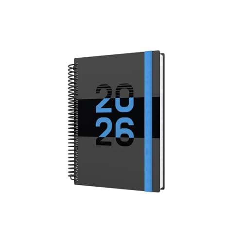 Image of Collins - Delta - 2026 12 Month Calendar Year Planner, Day-To-Page with 1/2 Hourly Appointments Diary, A5 Wiro Bound Cover - Blue (FP51.60-26)
