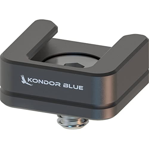 Image of KONDOR BLUE | Cold Shoe Receiver Mount Plate | 1/4”-20 Camera Accessory Cold Shoe Adapter for Microphones, Lights & Monitors, Rubber O-Ring, Ultra-Lightweight | Gray