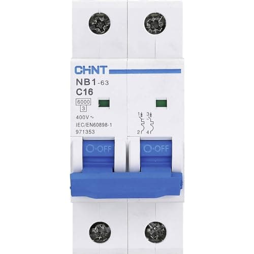 Image of Chint NB1-63B2P10 Miniature Circuit Breaker, 10 A, 2 Pole, B Curve, 6 kA