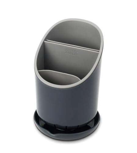 Image of Joseph Joseph Dock Cutlery Drainer and Organiser, sink tidy organiser - Dark Grey/Grey
