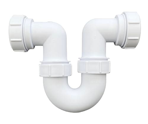 Image of Multi-fit Running Swivel P Trap 40mm (1.1/2') Sink Waste Pipe Trap, BS EN 274-1:2002 Compliant. with EPDM Sealing Washer and 75mm Seal. Basin Trap, Ideal for Effective Kitchen Sink Trap Solution