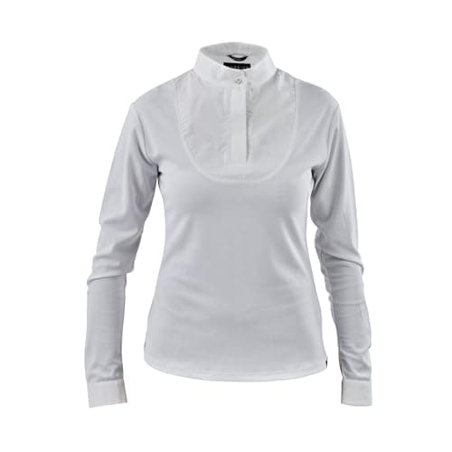 Image of Shires Aubrion Long Sleeve Stock Shirt - White Medium