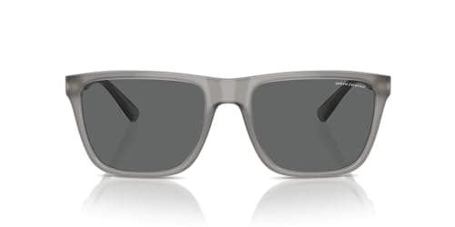 Image of A|X Armani Exchange AX4080SF Men's Square Low Cut Sunglasses Opal Grey/Dark Grey 57mm