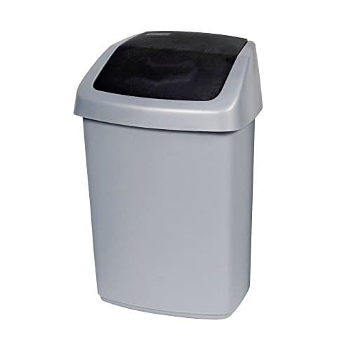 Image of Curver Swing Top 03987-373-00 Waste Bin 50 L Silver/Anthracite