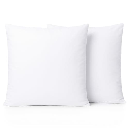 Image of Comfort Beddings 2 Pack Pillowcases – 65x65cm Continental Pillow Covers – Premium Cotton-Polyester Blend – White Square Pillow Cases with Envelope Closure – Hotel Quality