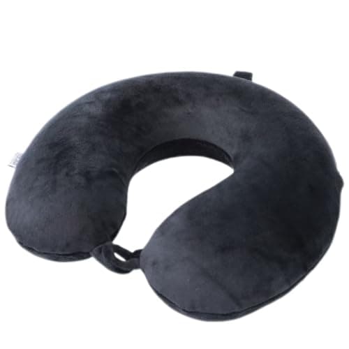 Image of Far win Travel Pillow,100% Pure Memory Foam U Shaped Neck Pillow,Super Lightweight Portable Headrest Great for Airplane, Car,Home,Office,Sleeping (black)