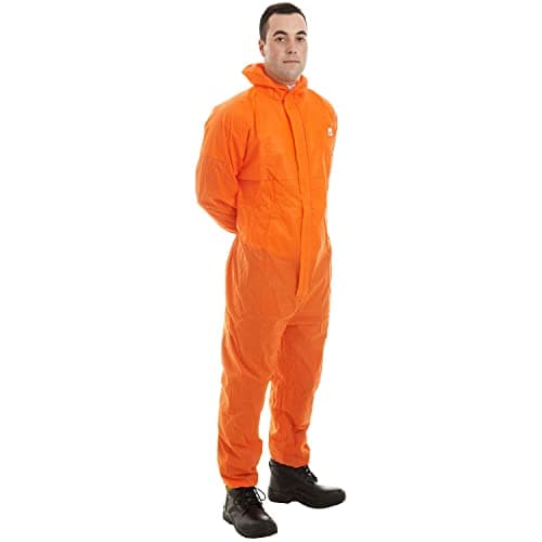 Image of Expert Workwear Disposable SMS Coverall CAT 3 Type 5/6 Hooded Overall Protective Suit Boilersuit Hygiene Paint