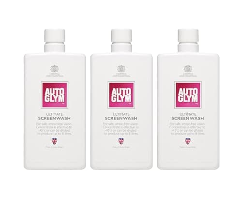 Image of Autoglym Ultimate Screenwash, 500ml - Concentrated Screen Wash for Cars, Works In Winter Weather Up To -45°, Can Be Diluted To Suit All Seasons (Pack of 3)