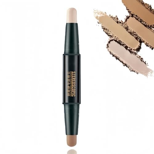 Image of 2-in-1 Dual-Ended Contour Stick,2-in-1 Contour and Highlighter Stick Kit,Cream Bronzer & Cool Toned Contour for Nose,Jawline & Cheekbone Definition,Long-Lasting Waterproof Makeup,Gifts,Dark color#01