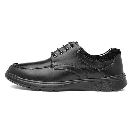 Image of Comfy Steps Stewart Mens Leather Black Shoe - Size 7 UK - Black