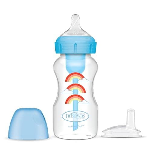 Image of Dr. Brown's 270ml Wide-Neck Transition Bottle - Blue Rainbow