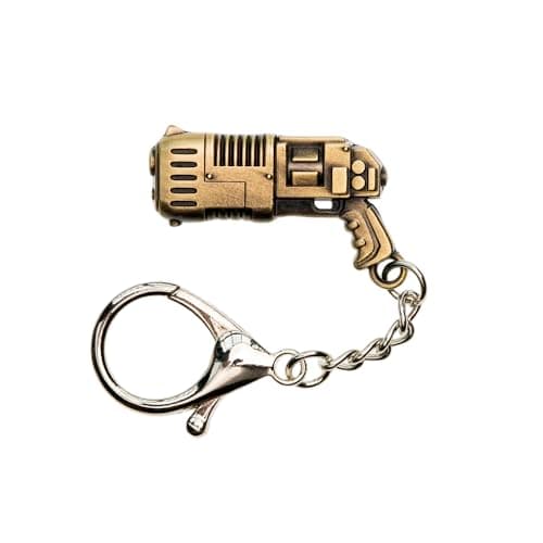 Image of Starforged Warhammer 40K Imperium of Man Mephiston's Plasma Pistol Keychain Men's Jewelry Accessories