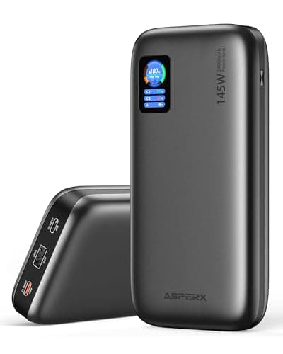 Image of ASPERX 145W 24000mAh Laptop Power Bank Fast Charging, 100W Powerbank, Laptop Portable Charger with TFT Smart Display, PD 3.1 Battery Pack for iPhone 16/15, Galaxy S24, Dell, HP, ASUS, iPad, Travel