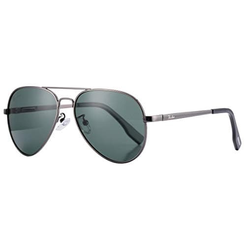 Image of Pro Acme Small Sunglasses Small Face Polarized Pilot Sunglasses for Men and Women (Gunmetal Frame | G15 Lens)