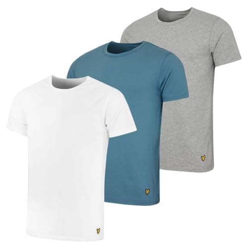 Image of Lyle & Scott Mens Maxwell 3 Pk T-Shirt - White/Moonlight/Mid Grey Marl - XL