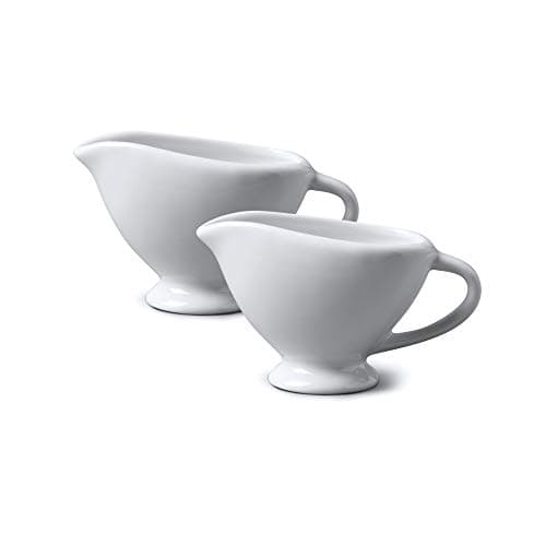 Image of WM Bartleet & Sons 1750 TSET30 Set of 2 Porcelain Traditional Mini Sauce Boat ,White(45mlx2)