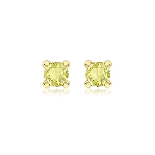 Image of CARISSIMA Women's 9ct Yellow Gold Citrine 4mm Cubic Zirconia November Birthstone Stud Earring