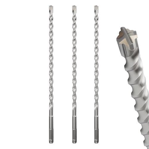 Image of MOXPIFY 8mm Masonry Drill Bit 260mm Long, Hammer SDS Drill Bit for Reinforced Concrete, Brick Walls, SDS Plus Shank (8mm x 260mm x 3)