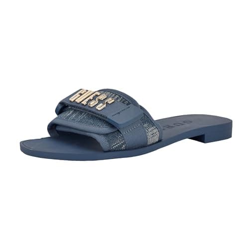 Image of GUESS womens Elyze, Medium Blue Denim Logo 422, 5 UK