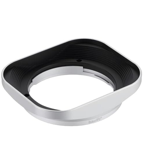 Image of Haoge LH-X35S Bayonet Rectangular Square Metal Lens Hood for Fujifilm Fuji Fujinon XF 35mm F2 R WR XF35mmF2, XF 23mm f2 R WR XF23mmF2 and XC 35mm F2 XC35mmF2 Lens replace LH-XF35-2 Silver