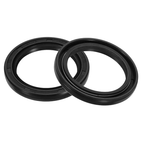 Image of sourcing map 2Pcs Oil Seal, 1.25"x1.69"x0.2" TC Nitrile Rubber Double Lip Cover Shaft Oil Seal 31.75 x 42.87 x 5mm with Spring for Mechanical Automobile Bearing Shaft, Black