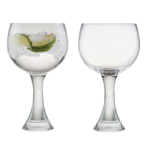 Image of Anton Studio Designs Manhattan Handmade Gin Glasses for Wine, Cocktails, or Water - 350 ml - Clear - Set of 2 Elegant Cocktail Glasses