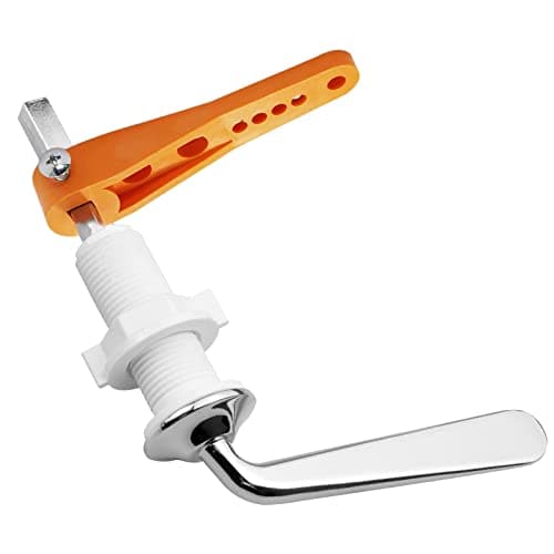 Image of Hinata Zinc Alloy Metal Handle for Toilet Cistern Lever Flush Handle Replacement Kit - Chrome Plated Adjustable Arm
