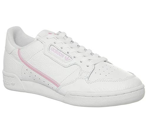 Image of adidas Women's Continental 80 W Fitness Shoes, White White True Pink, 4 UK