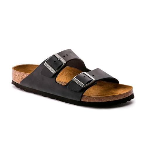 Image of Birkenstock Arizona 552111, Unisex Sandals, Black (with Brown Sole), 2.5 UK (35 EU)