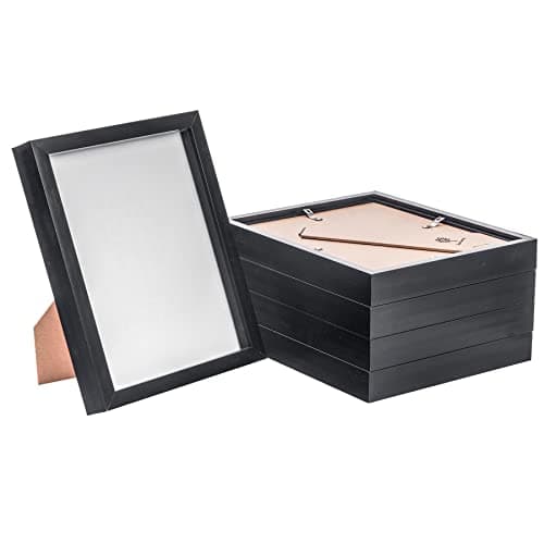 Image of Nicola Spring 3D Shadow Box Photo Frames - 8x10 (20x25cm) - Pack of 5 - Black 3D Photo Frame Box Picture Frame Box Portrait Display Case for Crafts, Keepsakes, Wedding, Graduation