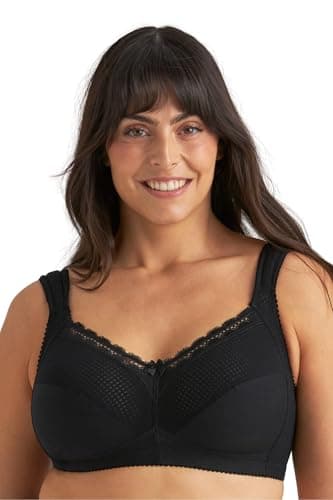 Image of Miss Mary of Sweden Diamond Womens Full Cup Supportive Non-Wired Bra 36B Black