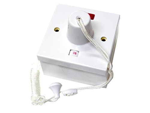 Image of S-LINE 45 Amp Shower Switch Ceiling Pull Cord Comes with 44mm Surface Backbox - Double Pole