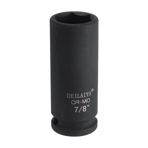 Image of sourcing map 7/8 Inch SAE Deep Impact Socket 1/2 Inch Drive 6 Point Design CR-MO Steel Nut Impact Grade Socket for Auto Repair