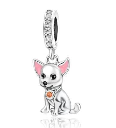Image of Chihuahua Dog Charm 925 Silver Charm Compatible with Pandora Charms, Trollbeads, Chamilia, Biagi and Many Other UK Charm Bracelets.