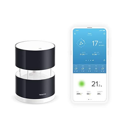 Image of Netatmo Wireless Anemometer with wind speed and direction sensor – Wind Gauge for Weather Station, NWA01-WW, black