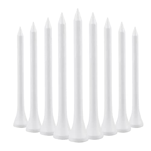 Image of 70mm 2 3/4" White Wooden Golf Tees Tee Biodegradable XL Pack of 100