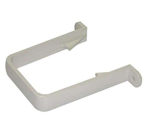 Image of FLOPLAST 65mm Square Down Pipe Clip - White - Bag of 2