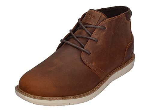 Image of TOMS Men's Navi Chukka Boot, Topaz Brown Water Resistant Leather, 9 UK
