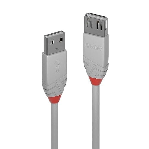 Image of Lindy USB 2.0 Extension Cable 2m, USB Type A Male to Female, 480Mbps Data Transfer, Compatible for Printer, Scanner, Camera, Keyboard, Card Reader, Hard Drive, USB Disk
