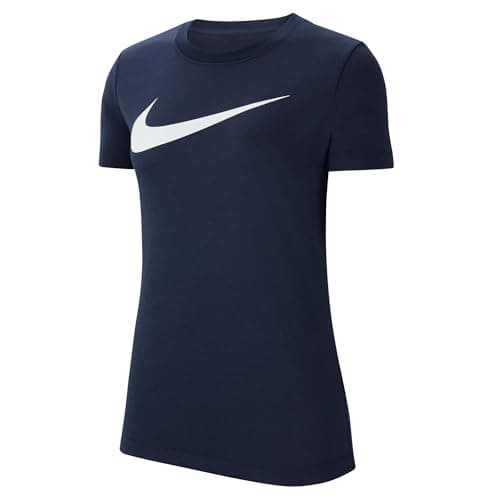 Image of NIKE CW6967-451 W NK DF PARK20 SS TEE HBR T-Shirt Women's Obsidian/White Size L