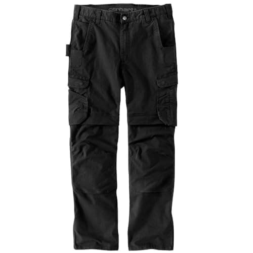 Image of Carhartt Men's Steel Rugged Flex™ Relaxed Fit Ripstop Double-Front Cargo Work Pant, Black, W32/L32