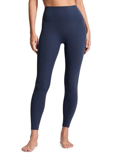 Image of CRZ YOGA Womens Butterluxe No Front Seam Yoga Leggings 25" - High Waisted Soft Stretchy Pants for Pilates Workout Lounge Club Blue 10