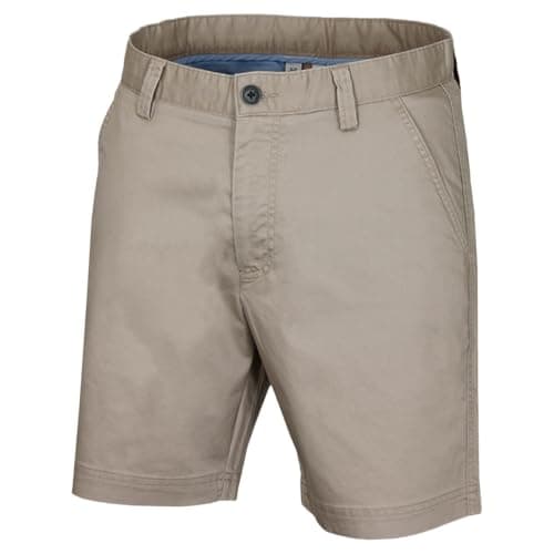 Image of Calvin Klein Mens Campus Chino Lightweight Shorts - Stone - 32" Waist