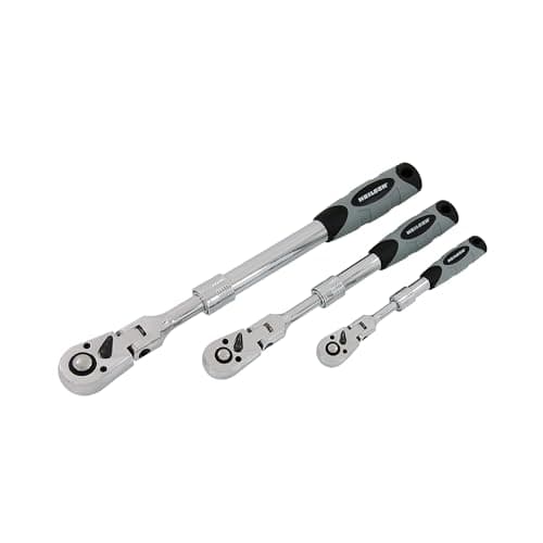 Image of Neilsen CT5797 3pc Extending Ratchet with 18 Degree Swivel Head Set - Includes 1/4in, 3/8in, and 1/2in Drive with 72 Tooth Mechanism