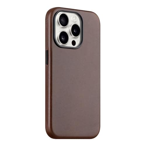 Image of maogoam for iPhone 14 Pro Max Case Leather Compatible with MagSafe, Top Layer Premium Veg-Tanned Cowhide Leather case for iPhone 14 Pro Max 6.7", Elegant Style, Red Brown