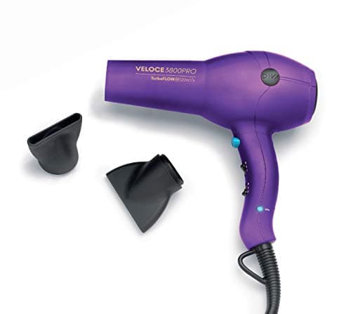 Image of Diva Pro Styling Veloce 3800 Pro Dryer, Purple - 2200W Professional Hairdryer with Ionic Conditioning, EDT107