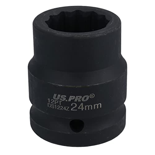 Image of 3/4" Drive 24mm Shallow Metric MM Impact Impacted Socket 12 Sided Bi-Hex