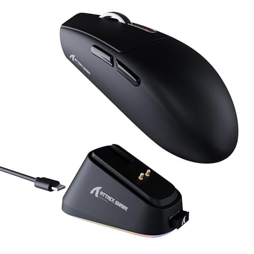 Image of ATTACK SHARK G3PRO Gaming Mouse with Magnetic Charging Dock, PixArt PAW3311 Gaming Sensor, BT/2.4G Wireless/Wired Gaming Mouse, 25000 DPI, Gamer Mice for Win11/Xbox/PS/Mac (Black)