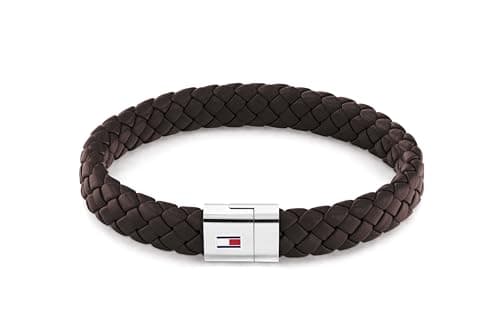 Image of Tommy Hilfiger Jewelry Men's Braided Leather Bracelet Brown - 2790330